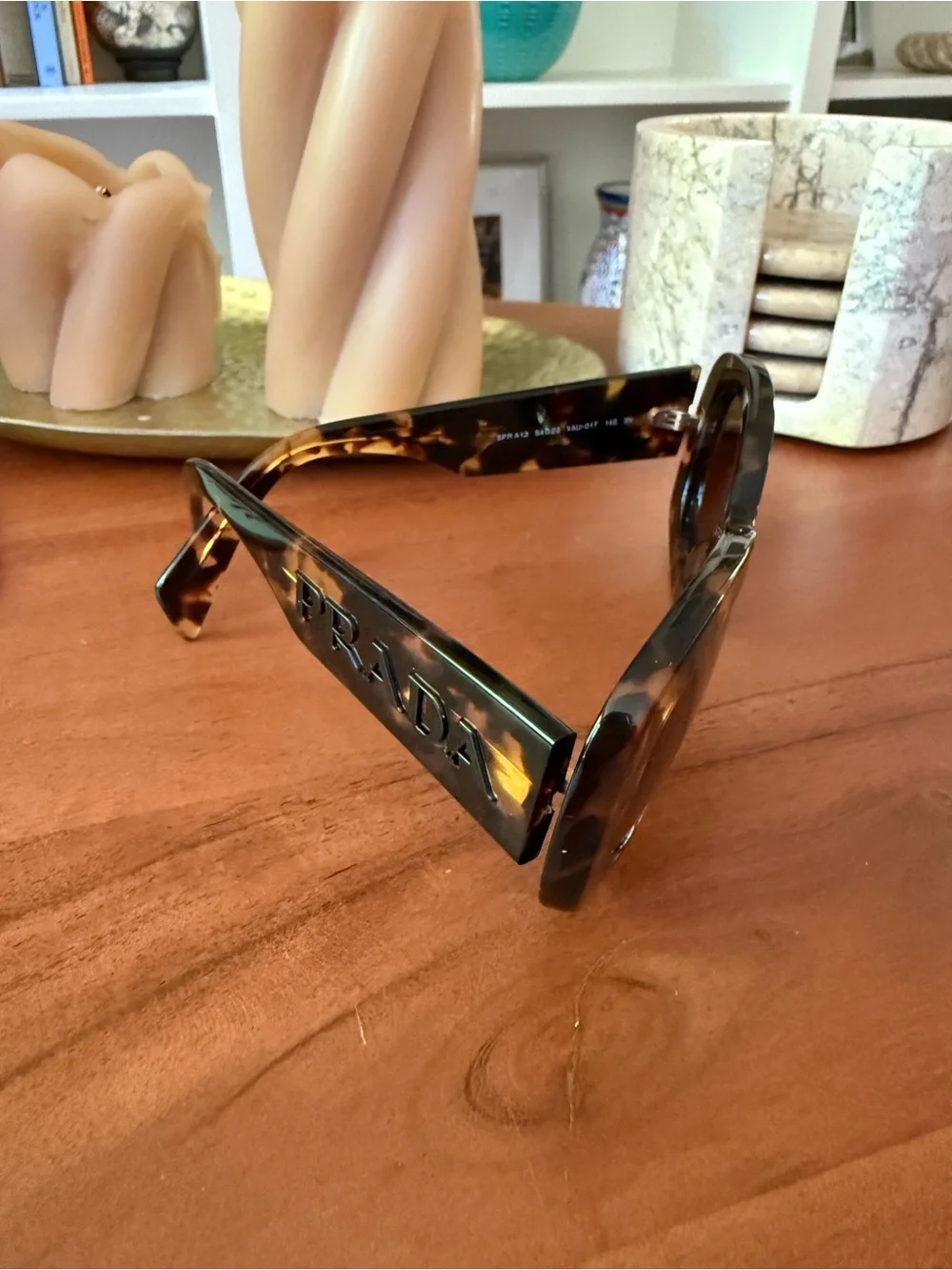 Prada Women’s Tortoiseshell Frame Sunglasses with Olive Lenses